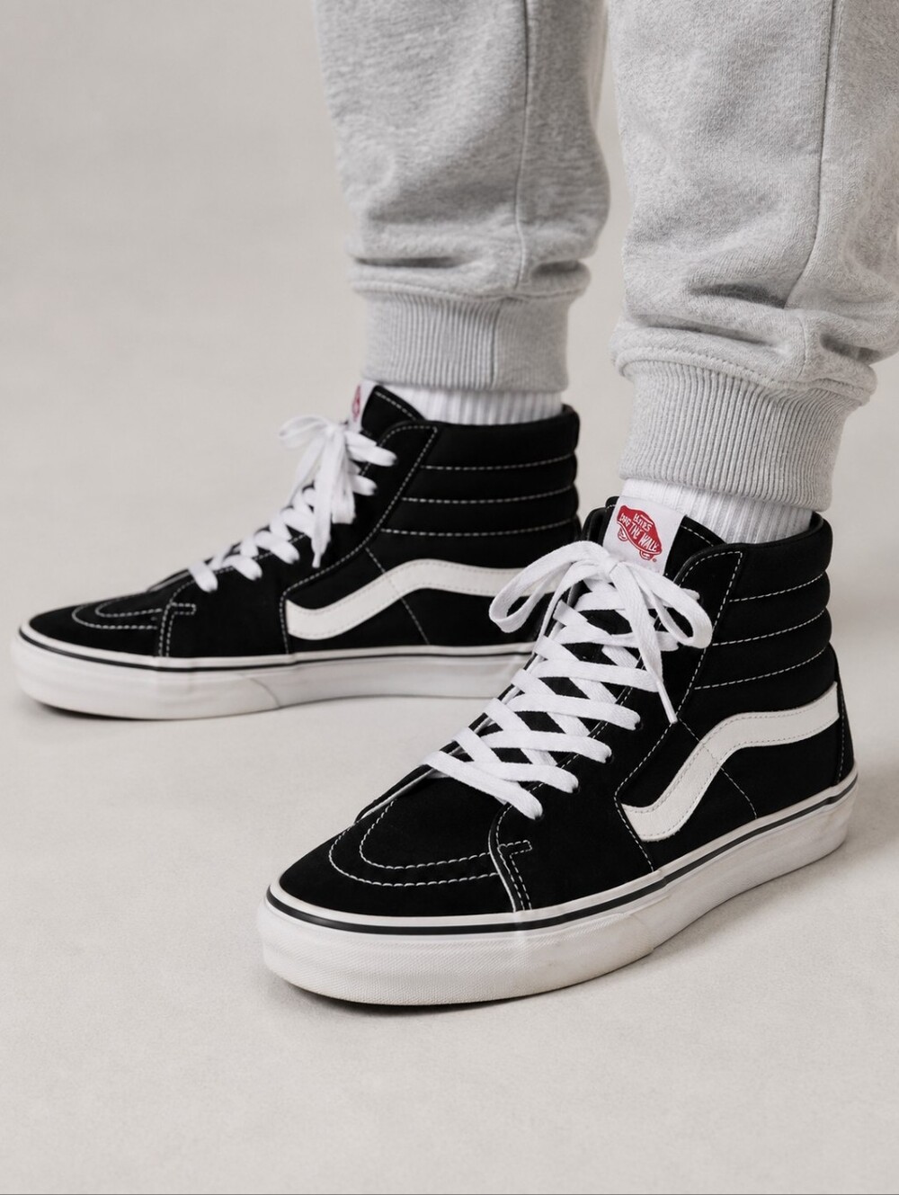 Vans Black and White Sk8-Hi Sneakers